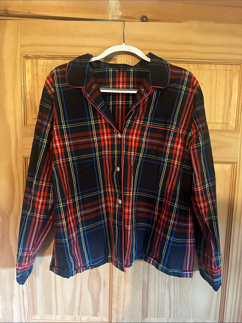 J. Crew Red Tartan Cotton Pajama Set